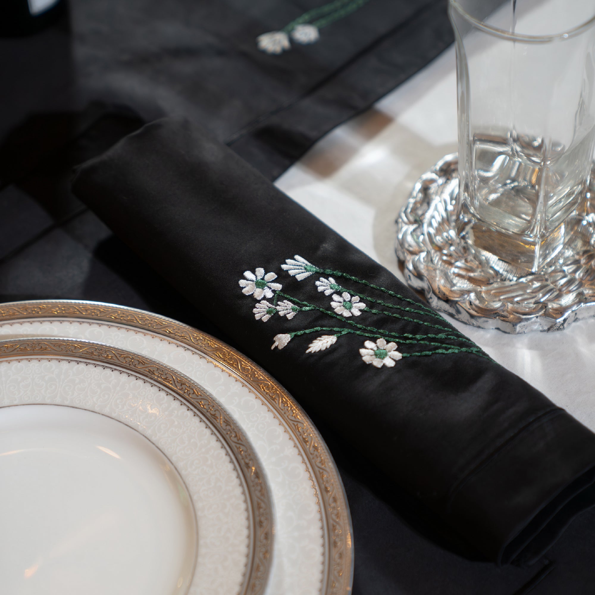 Midnight Floral Whisper Napkin
