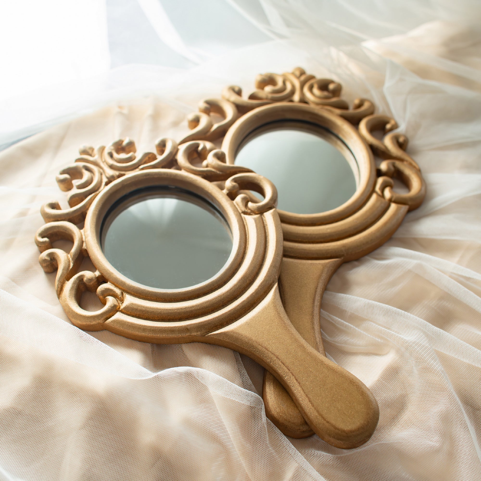 Gold Vintage Handheld Mirror