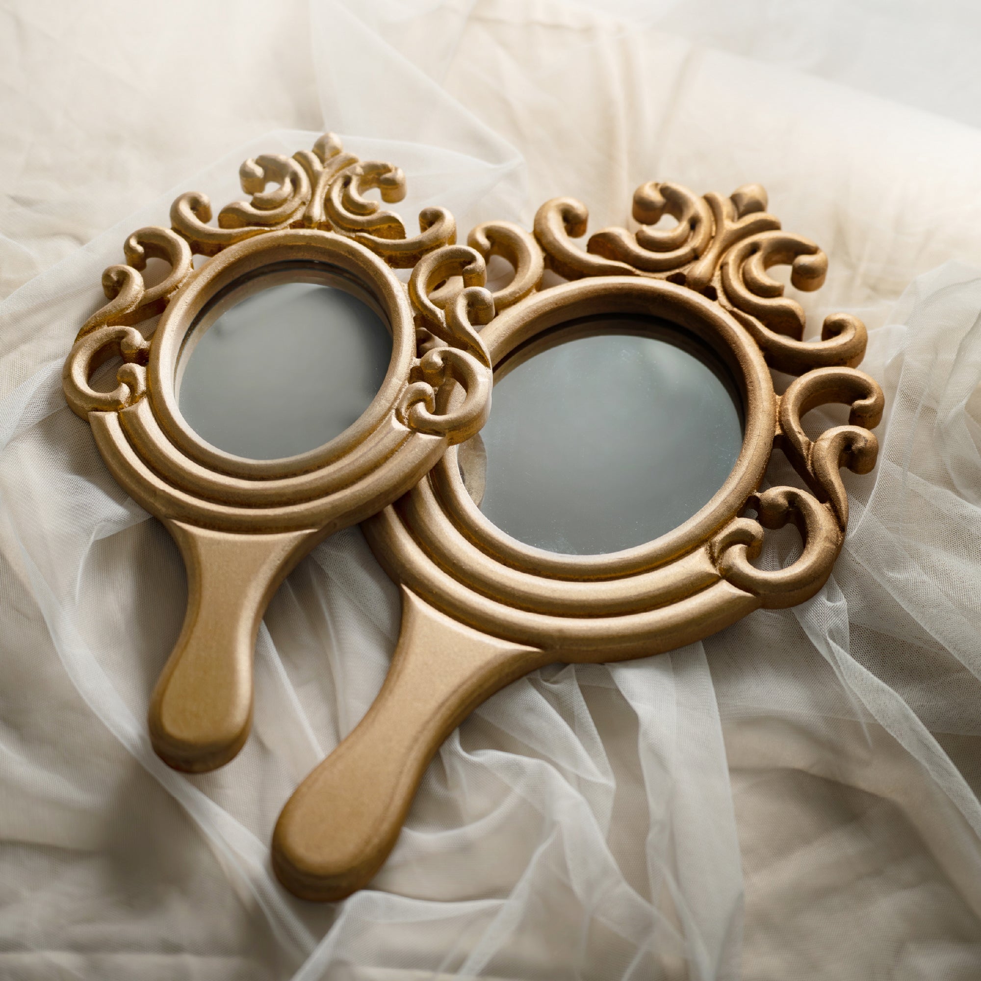 Gold Vintage Handheld Mirror