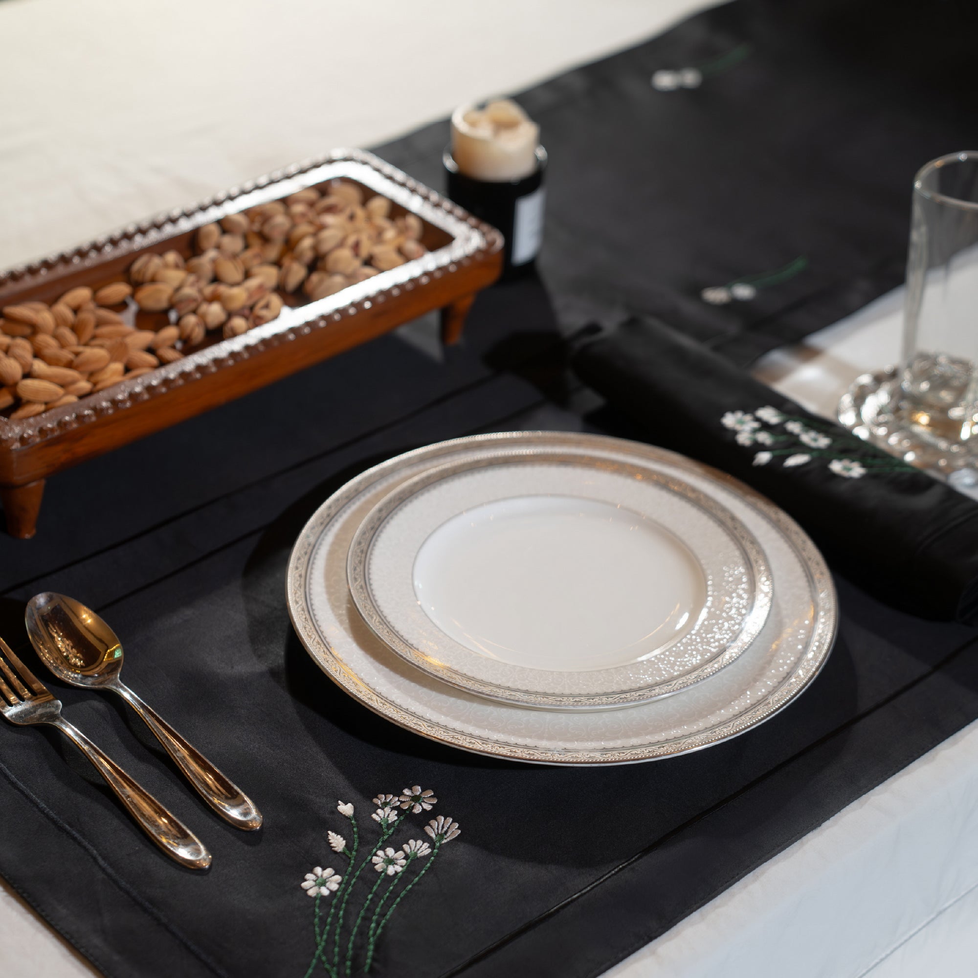 Midnight Floral Whisper Napkin