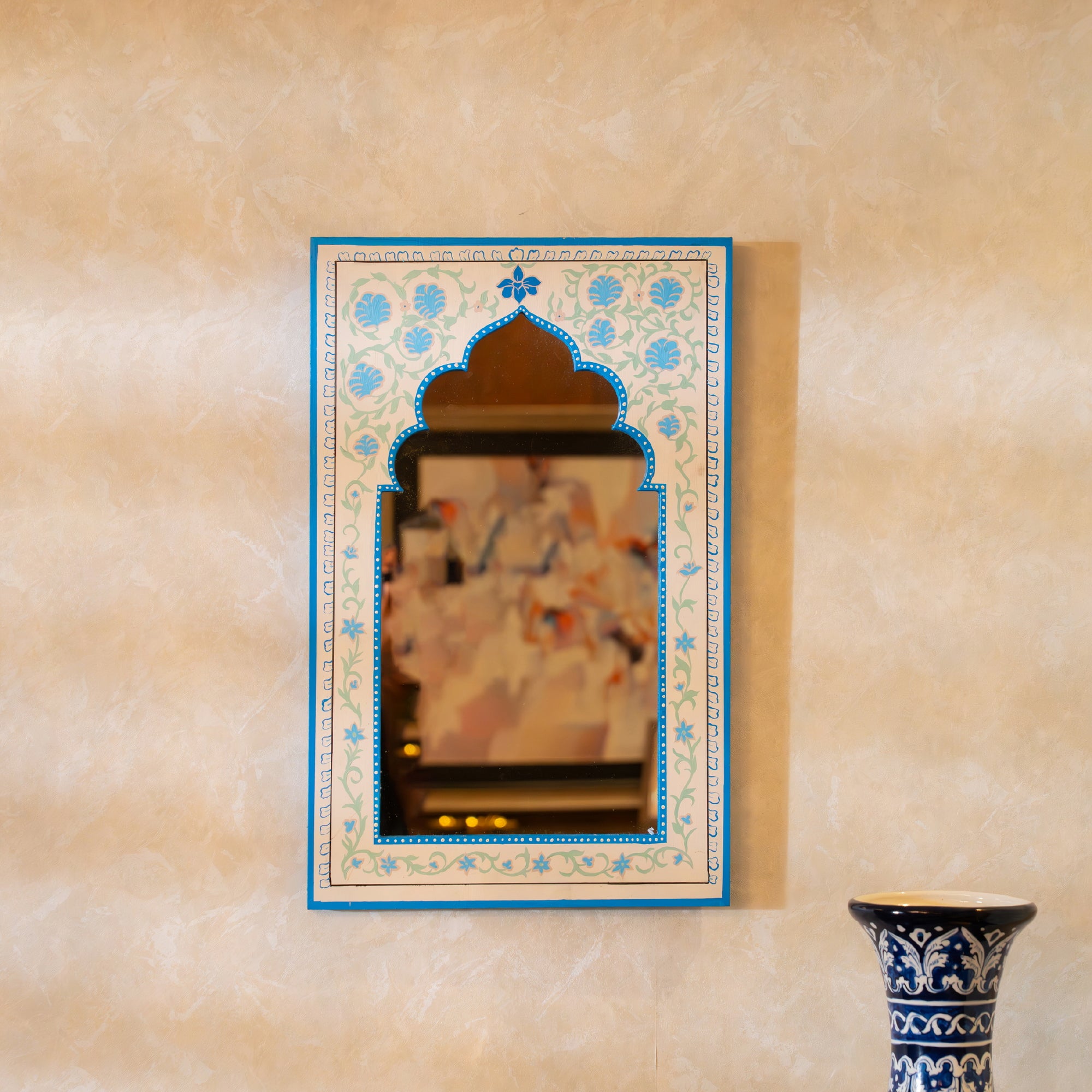 Blue Heritage Arch Mirror Frame