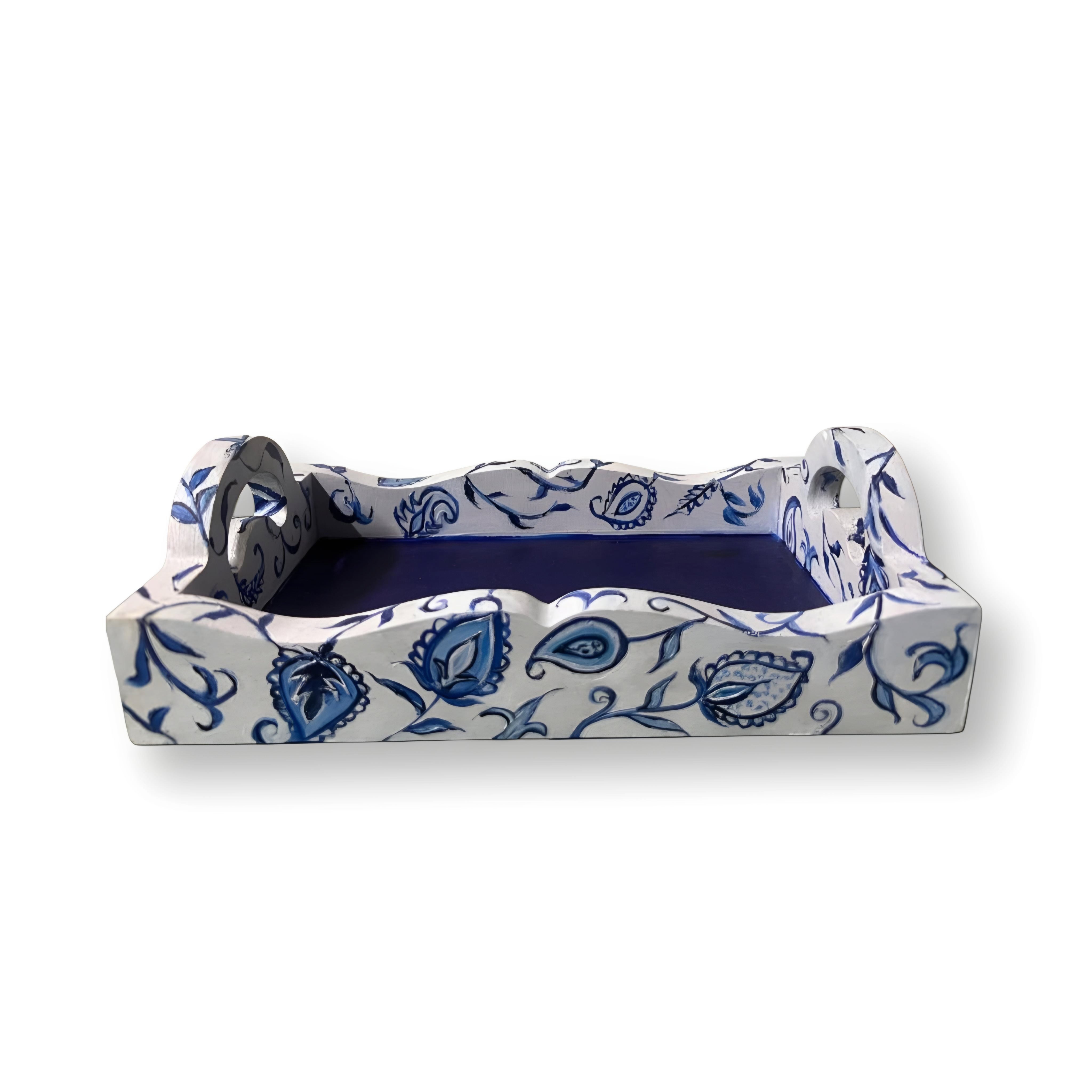 Blue Paisley Tray