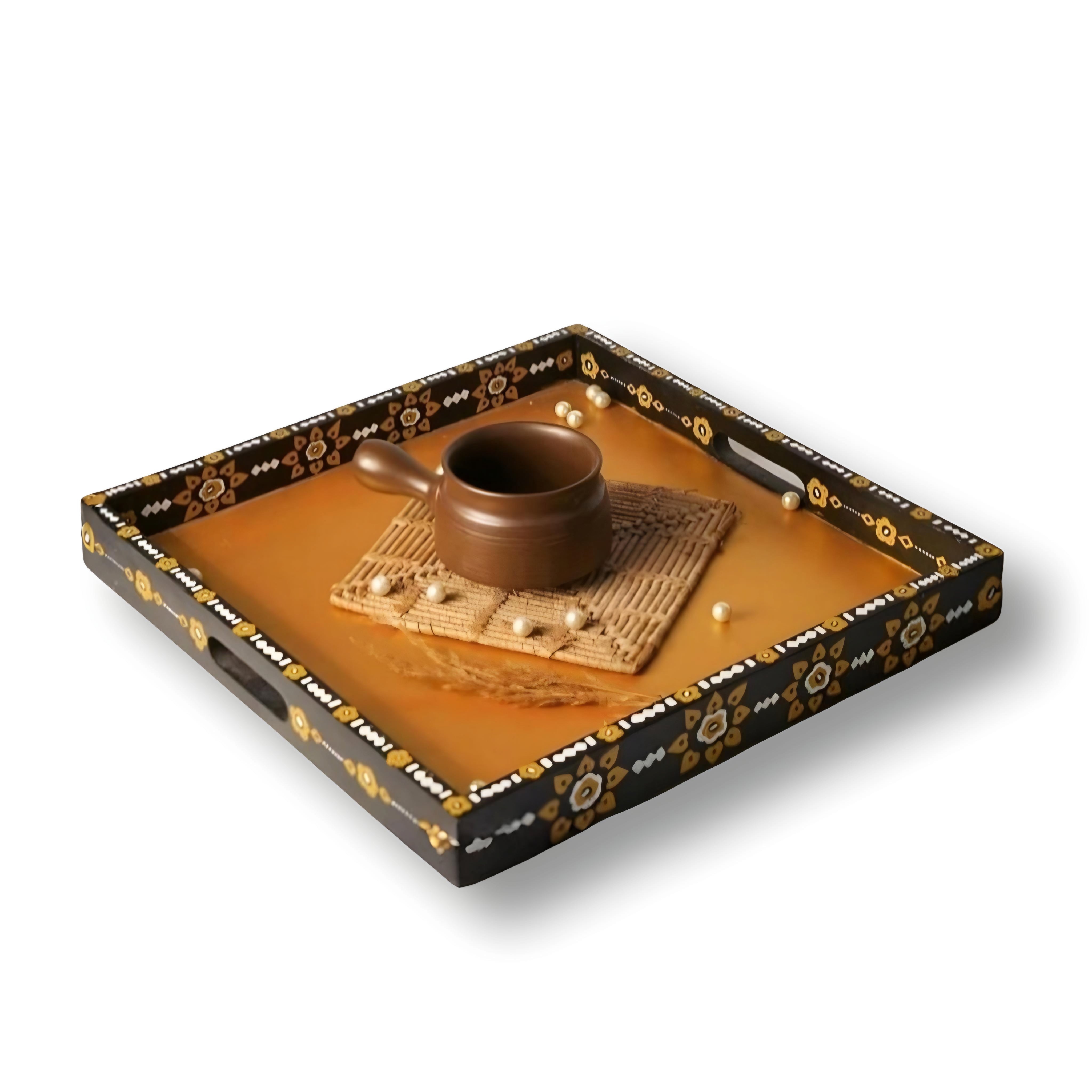 Hand Painted Floral Tray (Large)