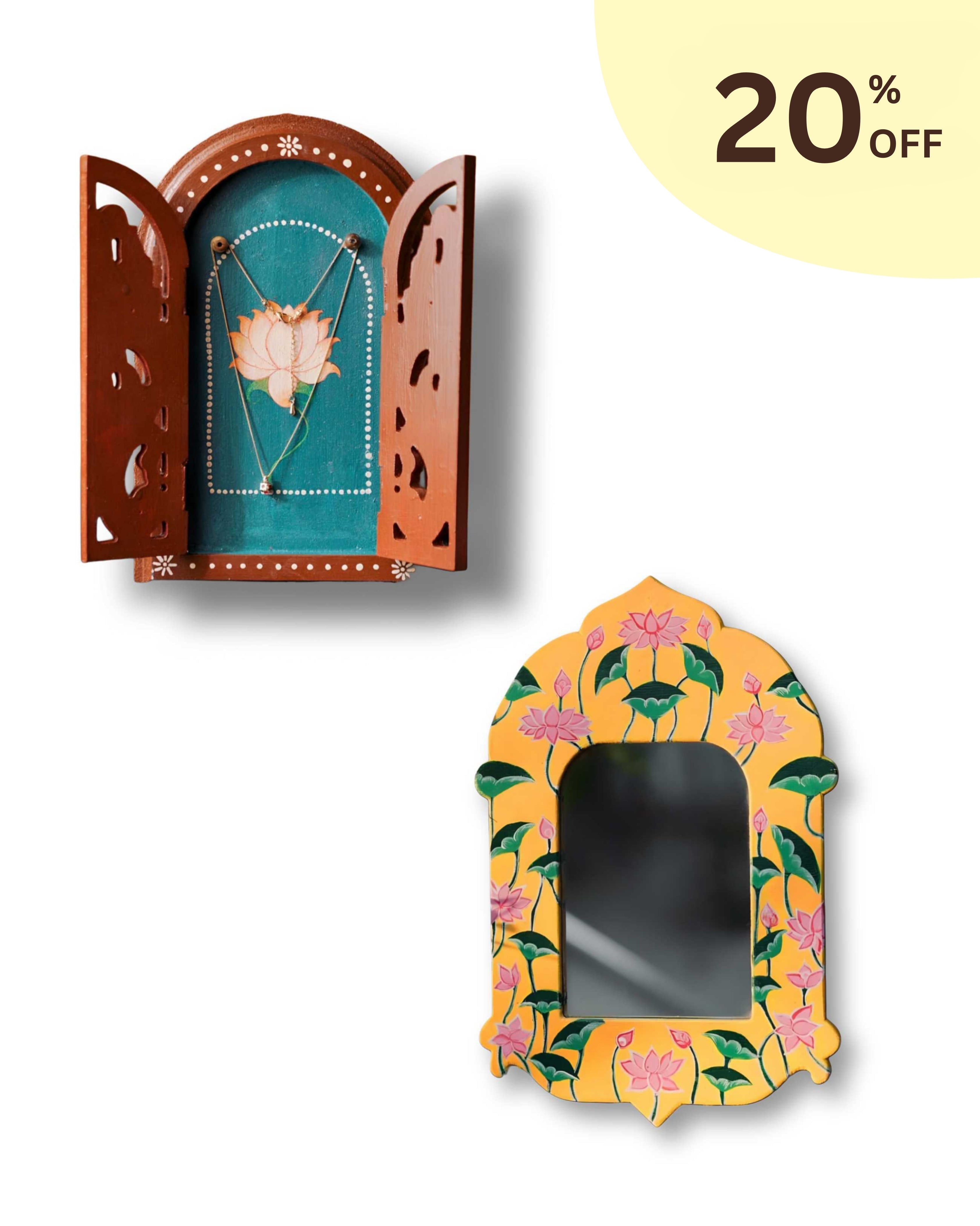 Floral Mirror Wall Frame & Jewellery Hanging Arch 20% OFF