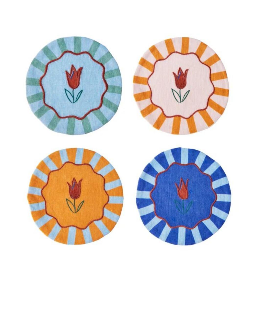 Floral Folk Art Coaster (Buy Any One)