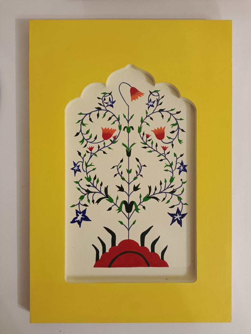 Mosaic Art frame yellow