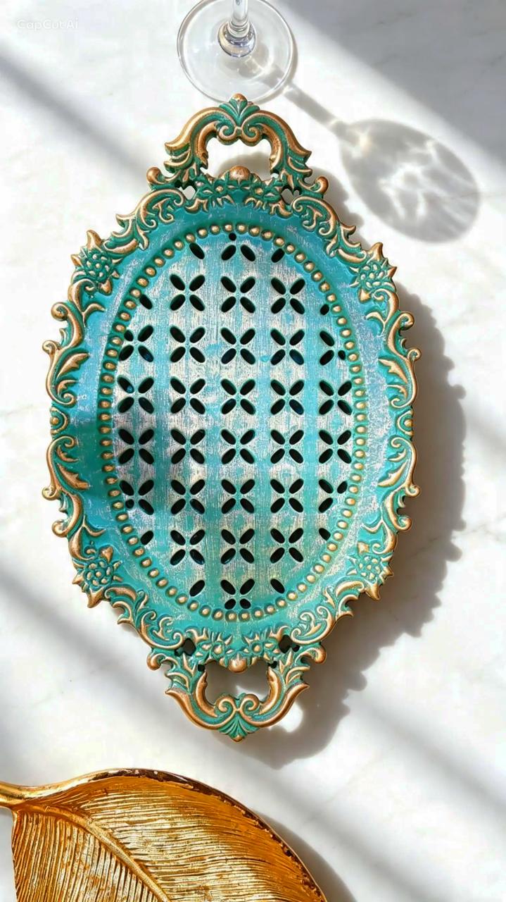 Vintage Bloom Tray (Green)